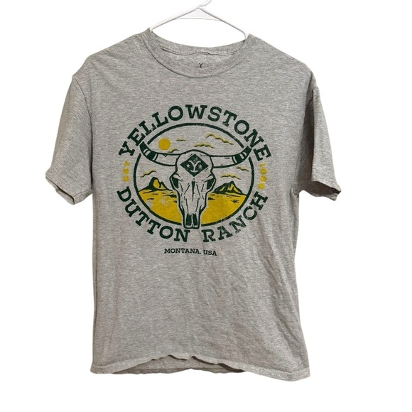 Yellowstone Tops - Yellowstone Dutton Ranch Distressed Collegiate Shirt Medium